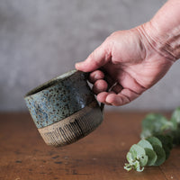 Small Cup in Alpine Blue with Lines