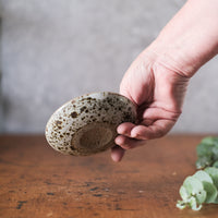 Small Dish with Mist White Base and Lines- No 2