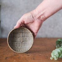 Small Dish with lines and Mist White bottom