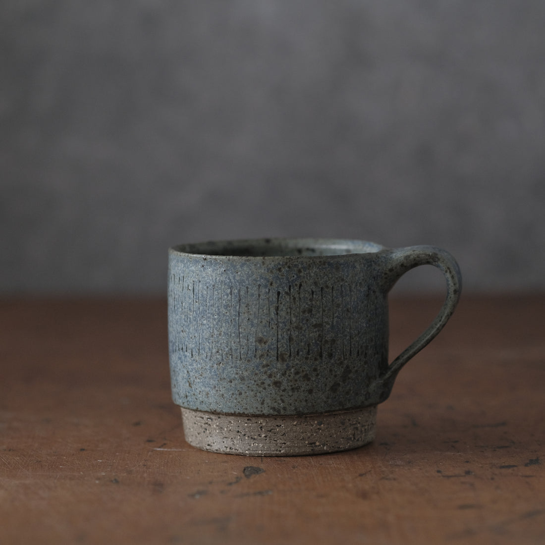 Mostly stacking cup in alpine blue lines