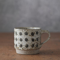Mostly stacking cup in spotty white