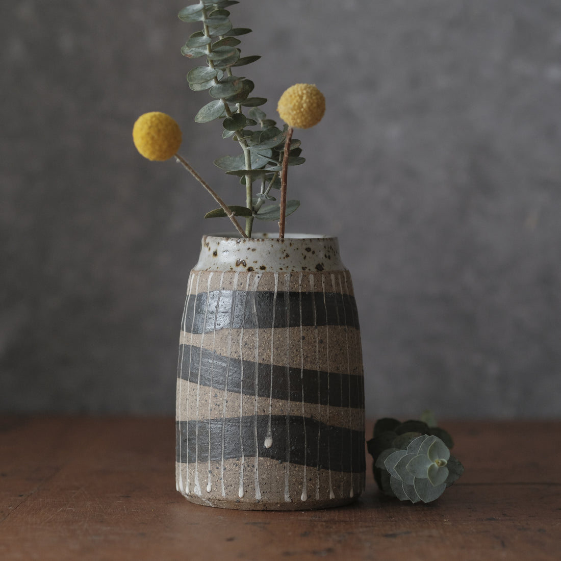 Black lined vase