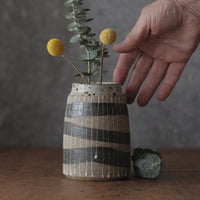 Black lined vase
